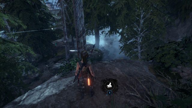 Na półce skalnej, z prawej strony wejścia do jaskini, do góry możesz wspiąć się po ścianie wspinaczkowej - Zestawy surwiwalowe | Geotermiczna dolina | Skarby w Rise of the Tomb Raider - Rise of the Tomb Raider - poradnik do gry