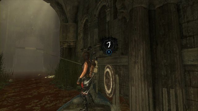 Przyczep linę do belki, aby móc przepłynąć łodzią. - Grobowiec 1 - Łaźnie Kitieżu | Geotermiczna dolina | Rise of the Tomb Raider - Rise of the Tomb Raider - poradnik do gry