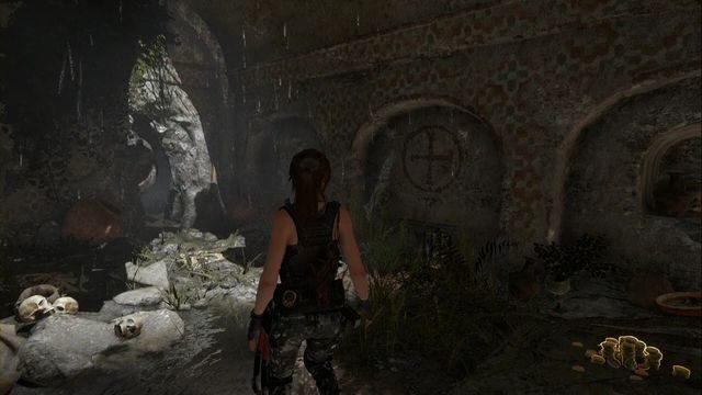 Przeciśnij się między skałami. - Grobowiec 2 - Dom przeklętych | Geotermiczna dolina | Rise of the Tomb Raider - Rise of the Tomb Raider - poradnik do gry