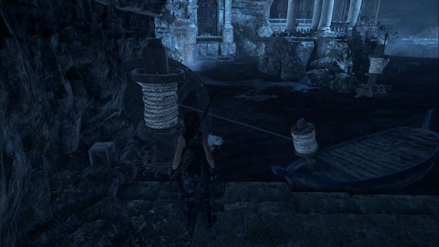 Przyciągnij łódź do brzegu. - Grobowiec 4 - Katakumby świętych wód | Geotermiczna dolina - Rise of the Tomb Raider - poradnik do gry