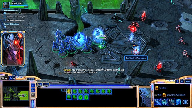 Po scence zniszcz wrogie jednostki i ruszaj przez otwarte przejście - Misja 3 - Przebudzenie zła | Prolog - Szepty o zagładzie | Starcraft II - StarCraft II: Legacy of the Void - poradnik do gry