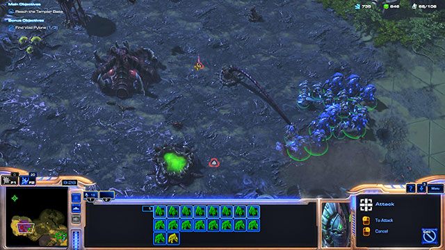 Obok znajdują się również dodatkowe zasoby - Misja 2 - Rosnący cień | Kampania - Dziedzictwo Otchłani | Starcraft II - StarCraft II: Legacy of the Void - poradnik do gry