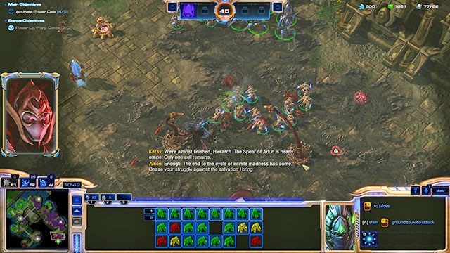 Przy aktywacji czwartego power cell (ogniwo zasilające) pojawi się kolejna grupa nydus worms (czerwie nydusowe), tym razem sześć - Misja 3 - Włócznia Aduna | Kampania - Dziedzictwo Otchłani | Starcraft II - StarCraft II: Legacy of the Void - poradnik do gry