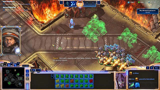 Poza celami misji oraz małymi grupami i umocnieniami wroga, na mapie znajdziesz dwie bazy przeciwnika [B1][B2] - Misja 7 - Podniebna Tarcza | Kampania - Dziedzictwo Otchłani | Starcraft II - StarCraft II: Legacy of the Void - poradnik do gry