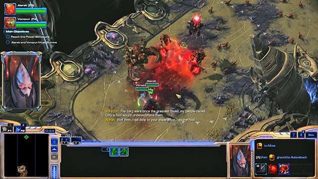 Na początek czekają cię dwie walki - w miejscu startu oraz kawałek dalej [1] - Misja 17 - Powrót templariuszy | Kampania - Dziedzictwo Otchłani | Starcraft II - StarCraft II: Legacy of the Void - poradnik do gry