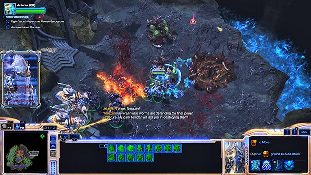 Na końcu tunelu, w punkcie [35], natrafisz na kolejną bazę zergów - Misja 17 - Powrót templariuszy | Kampania - Dziedzictwo Otchłani | Starcraft II - StarCraft II: Legacy of the Void - poradnik do gry