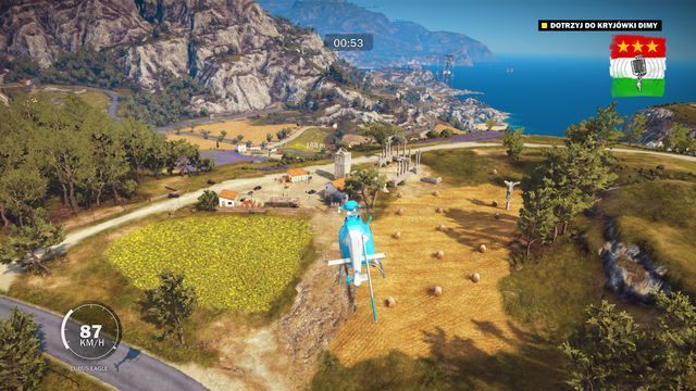 Leć do kryjówki, gdzie złap za minigun umieszczony na zniszczonej wieży. - Witaj w domu | Opis przejścia Just Cause 3 - Just Cause 3 - poradnik do gry
