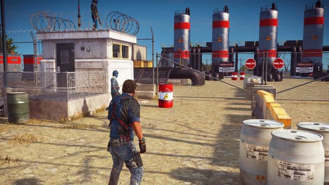 Użyj linki, aby mocować ją pomiędzy obiektami, które chcesz zniszczyć, a wybuchowymi beczkami. - Czas na modernizację | Opis przejścia Just Cause 3 - Just Cause 3 - poradnik do gry