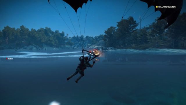Na jeziorze czeka cię walka z dwoma grupami przeciwników. - Tajemnica Vis Electra | Opis przejścia Just Cause 3 - Just Cause 3 - poradnik do gry