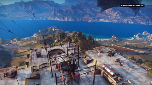Zignoruj wrogów i udaj się wprost do transmitera. - Rakietowy Kowboj | Opis przejścia Just Cause 3 - Just Cause 3 - poradnik do gry