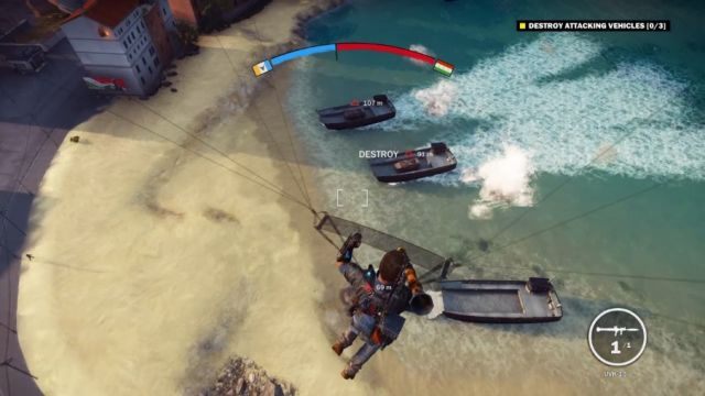 Będziesz brał udział w walkach na kilku frontach - tutaj trzeba zniszczyć opancerzone wozy. - Rakietowy Kowboj | Opis przejścia Just Cause 3 - Just Cause 3 - poradnik do gry