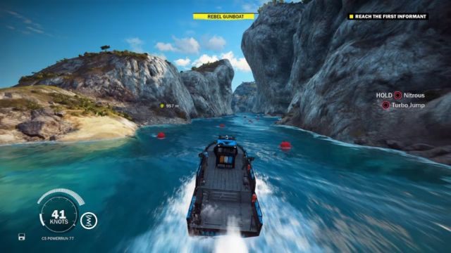 Uważaj na miny - wykorzystaj Turbo Jump, by uniknąć niebezpieczeństwa. - Po nitce do kłębka | Opis przejścia Just Cause 3 - Just Cause 3 - poradnik do gry