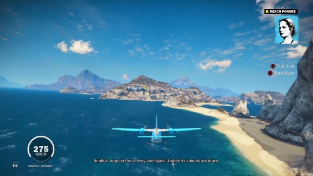 Wykorzystaj pobliski samolot, by szybciej dostać się do miejsca wskazanego przez znacznik. - Akt Piractwa | Opis przejścia Just Cause 3 - Just Cause 3 - poradnik do gry