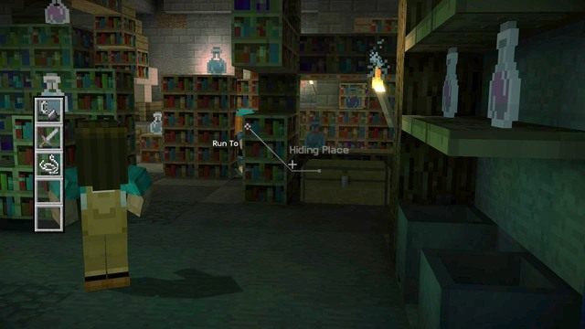 Po krótkiej rozmowie udaj się do miejsca, w którym można się schować Hiding Place - Run To - Rozdział 3 | Epizod 1 - The Order of the Stone | Minecraft Story Mode - Minecraft: Story Mode - poradnik do gry
