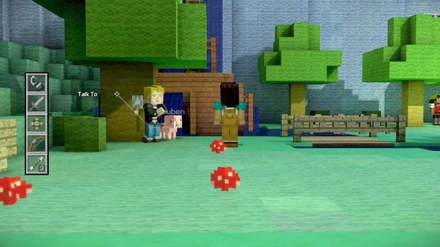 Trzeci ważny wybór dotyczy przybicia piątki Reubenowi - Ważne wybory | Epizod 3 - The Last Place You Look | Minecraft Story Mode - Minecraft: Story Mode - poradnik do gry