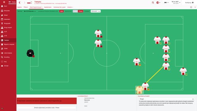 Długie auty w pole karne mogą stanowić dodatkowe zagrożenie, jeżeli posiadasz zawodnika z wysokim atrybutem Dalekie wyrzuty. - Stałe fragmenty gry w Football Manager 2016 | Taktyka - Football Manager 2016 - poradnik do gry