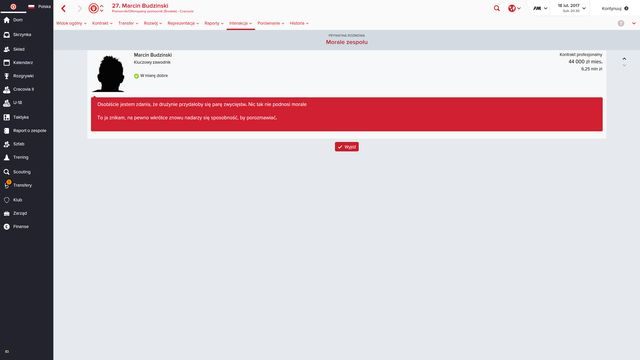 Rozmowa z kapitanem pozwoli np. na wysondowanie nastrojów panujących w szatni. - Wybór kapitana w Football Manager 2016 | Taktyka - Football Manager 2016 - poradnik do gry