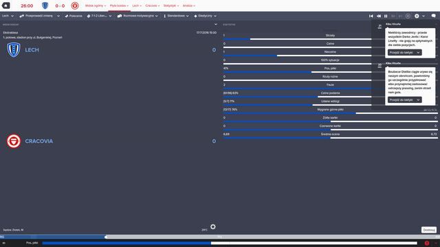 Asystent na bieżąco dostarcza informacji o postawie zespołu, taktyce oraz poszczególnych zawodnikach. - Porady asystenta w Football Manager 2016 | Mecz - Football Manager 2016 - poradnik do gry