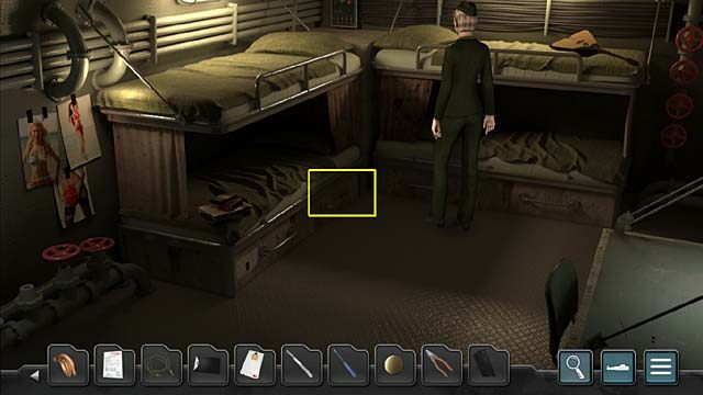 Przed wyjściem z kajuty włóż płytkę drukowaną do tej samej szuflady, w której była, inaczej bohaterka nie zechce opuścić pomieszczenia (jeśli wyjdziesz, nie pozyskawszy odcisku palca z płytki, po powrocie, zanim użyjesz wyjętej z szuflady płytki na Milenie, musisz raz jeszcze poddać ją działaniu pro - Rozdział 3 - Morderstwo Osipa Gerasimova - Undercover Missions: Operation Kursk K-141 - poradnik do gry