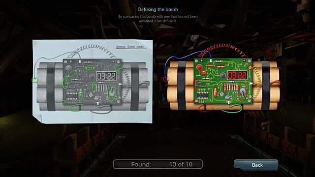 Pojawi się plansza, na której musisz porównać plany z bombą i znaleźć 10 różniących je szczegółów - Rozdział 8 - Bez szansy na przetrwanie - Undercover Missions: Operation Kursk K-141 - poradnik do gry
