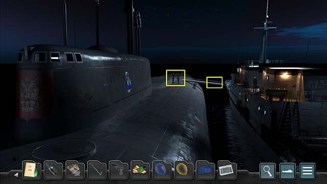 By się ich pozbyć, najpierw napełnij oba zabrane z pokoju wspólnego balony olejem z lodówki, a następnie użyj ich na trapie - Rozdział 7 - Generał Germin | Undercover Missions Operation Kursk K-141 - Undercover Missions: Operation Kursk K-141 - poradnik do gry