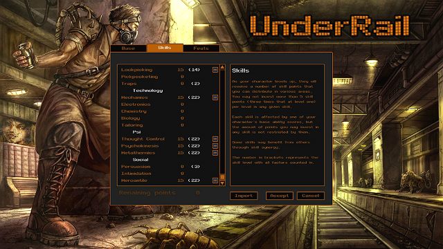 Punkty umiejętności określają w jakim stopniu Twój bohater będzie zaznajomiony z określonymi zdolnościami, jak np - Umiejętności | Jak stworzyć i rozwijać postać w Underrail - Underrail - poradnik do gry