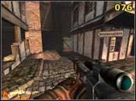 Następnie wejdź do jednego ze zrujnowanych domów po prawej, wyjdź bo zwalonej desce na piętro [074] i z okna zlikwiduj wszystkich przeciwników znajdujących się na placu [075] - Misja III - część 1 | Iron Storm - Iron Storm - poradnik do gry