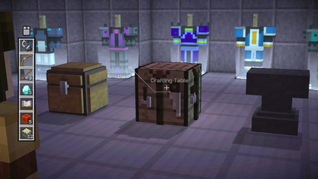 Po rozmowie z grupą, podejdź do skrzyni i wyciągnij z niego wszystkie potrzebne elementy - Rozdział 5 | Epizod 4 - A Block and a Hard Place | Minecraft Story Mode - Minecraft: Story Mode - poradnik do gry