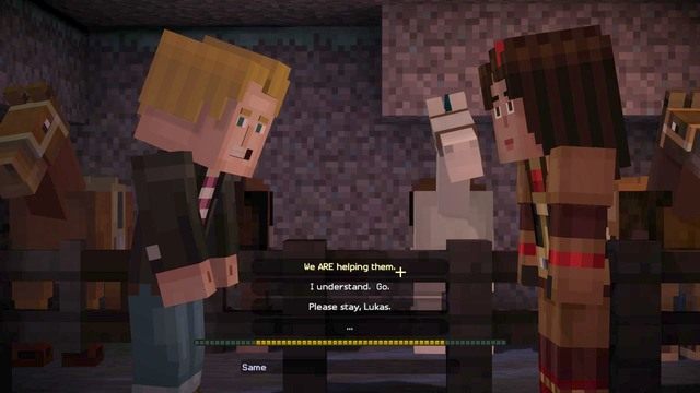 Pierwszym ważnym wyborem w tym epizodzie jest moment, który znajdziesz w drugim rozdziale gry - Ważne wybory | Epizod 4 - A Block and a Hard Place | Minecraft Story Mode - Minecraft: Story Mode - poradnik do gry