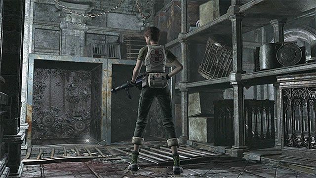 Odszukaj tarczę po tym jak zabijesz łowców - Odblokowanie dostępu do obszaru z kolejką linową | Laboratorium - Resident Evil Zero HD - poradnik do gry
