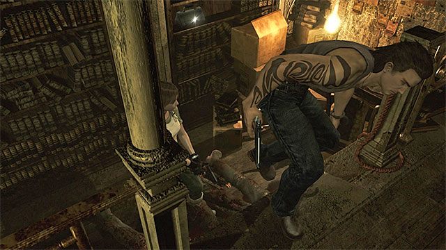 Miejsce, w którym należy się wdrapać - Odblokowanie przejścia do piwnicy | Ośrodek szkoleniowy Umbrella - Resident Evil Zero HD - poradnik do gry