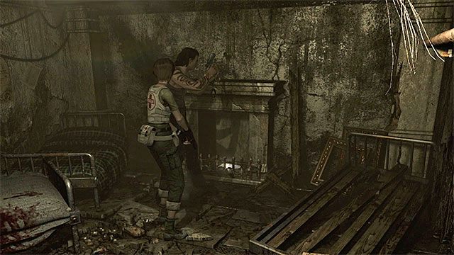 Tabliczkę ukryto w kominku - Rozwiązanie zagadki z posągami zwierząt | Piwnica ośrodka szkoleniowego - Resident Evil Zero HD - poradnik do gry