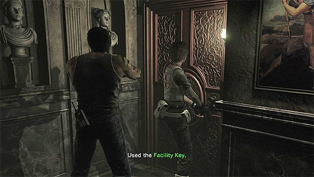 Drugie drzwi, na których trzeba użyć klucza Facility Key - Rozwiązanie zagadki z zegarem | Ośrodek szkoleniowy Umbrella - Resident Evil Zero HD - poradnik do gry