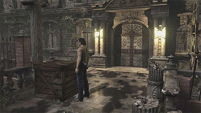 Zacznij teraz przepychać skrzynię w lewo, a następnie w stronę dolnej części ekranu - Odblokowanie drzwi w obserwatorium | Ośrodek szkoleniowy Umbrella - powrót - Resident Evil Zero HD - poradnik do gry