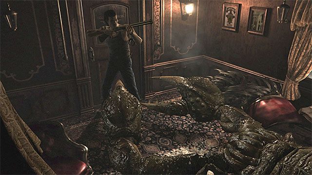 Jeśli zostaniesz przyparty do ściany kontynuuj jedynie zwykły ostrzał - Boss 1 - Stinger (ogromny skorpion) | Walki z bossami | Resident Evil Zero HD - Resident Evil Zero HD - poradnik do gry