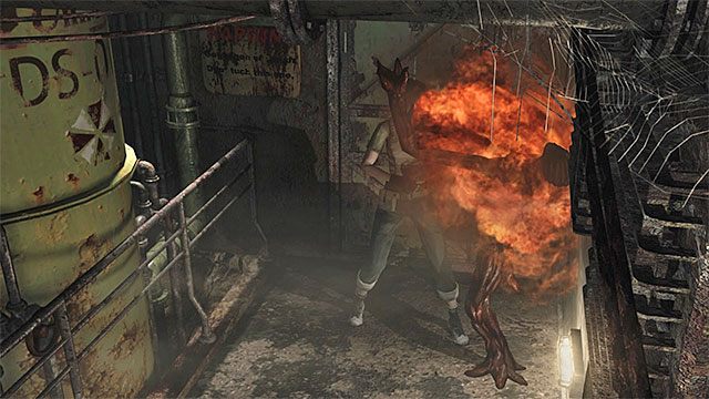 W jednym z korytarzy nagle pojawi się łowca - Uratowanie Billyego | Oczyszczalnia | Resident Evil Zero HD - Resident Evil Zero HD - poradnik do gry