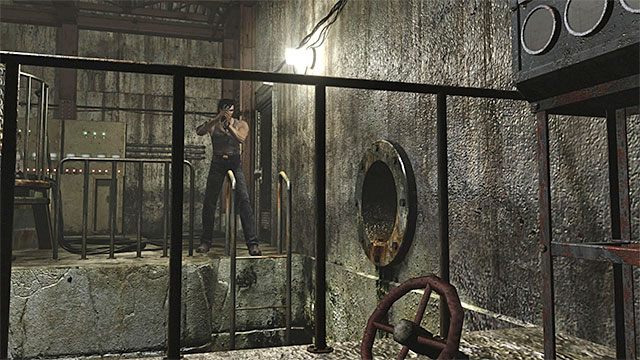 Nakaż Billyemu skorzystać drabiny w sali z nową zagadką - Rozwiązanie zagadki ze skrzyniami | Oczyszczalnia | Resident Evil Zero HD - Resident Evil Zero HD - poradnik do gry