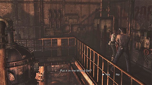 Czerwonym zbiornikiem zainteresuj sie po dotarciu na wyższy poziom - Dotarcie do miejsca ukrycia płyty głównej | Oczyszczalnia - Resident Evil Zero HD - poradnik do gry