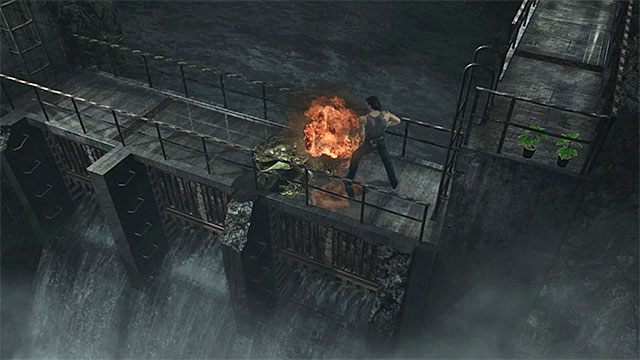 Zaatakuj ropuchę gdy tylko pojawi się ona na metalowej kładce - Zbudowanie działającego akumulatora | Oczyszczalnia | Resident Evil Zero HD - Resident Evil Zero HD - poradnik do gry