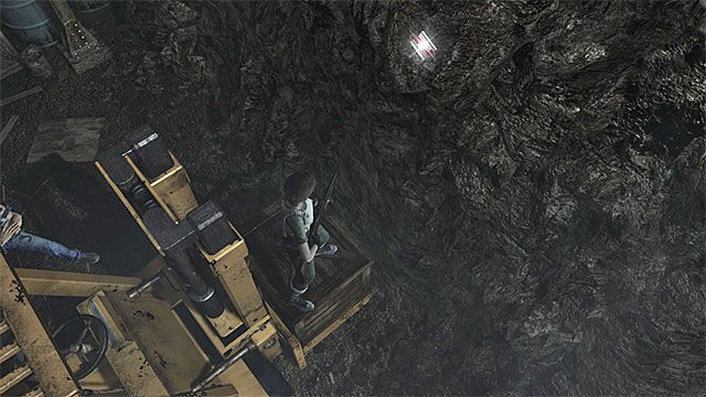 Wdrap się Rebeccą na skrzynię i dopiero wtedy załącz wózek widłowy - Umieszczenie akumulatora w wózku widłowym | Oczyszczalnia - Resident Evil Zero HD - poradnik do gry