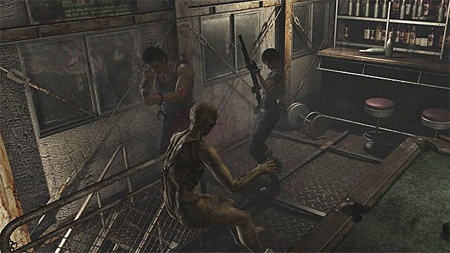 Uwaga na nowe zombiaki z pomieszczenia rekreacyjnego! - Umieszczenie akumulatora w wózku widłowym | Oczyszczalnia - Resident Evil Zero HD - poradnik do gry