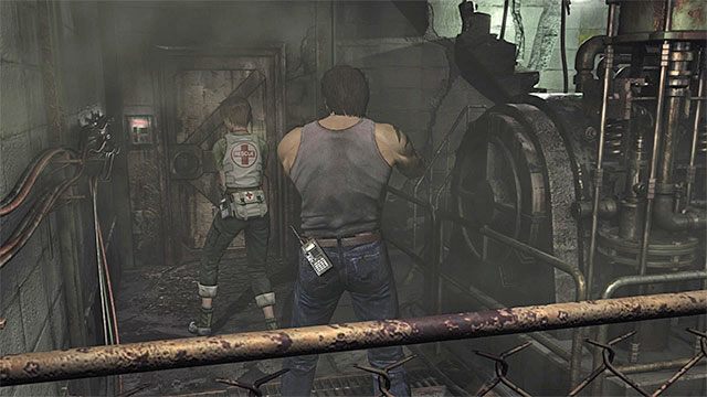 Drzwi wymagające użycia karty dostępu - Dotarcie do legowiska królowej pijawek | Oczyszczalnia | Resident Evil Zero HD - Resident Evil Zero HD - poradnik do gry