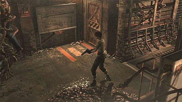 Staraj się powstrzymywać bossa przed chwytaniem bohaterów, bo stracą dużo punktów zdrowia - Boss 6 - Queen Leech (Królowa pijawek) - pierwsze starcie | Walki z bossami - Resident Evil Zero HD - poradnik do gry