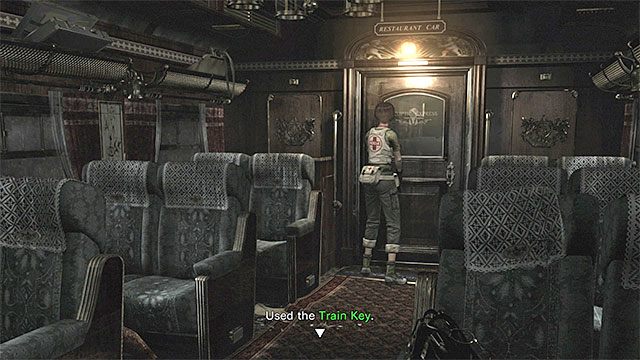 Użyj klucza żeby odblokować dostęp do wagonu restauracyjnego - Pierwsze wagony | Pociąg Ecliptic Express | Resident Evil Zero HD - Resident Evil Zero HD - poradnik do gry