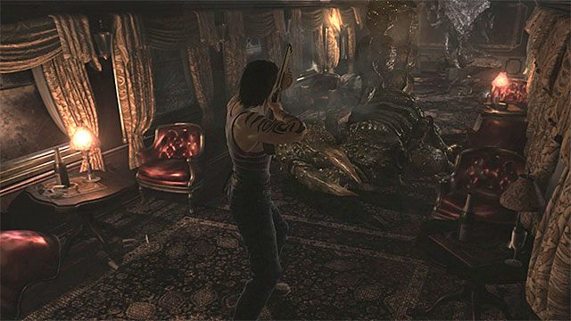 Używaj strzelby i celuj w głowę skorpiona - Boss Stinger (ogromny skorpion) | Pociąg Ecliptic Express - Resident Evil Zero HD - poradnik do gry