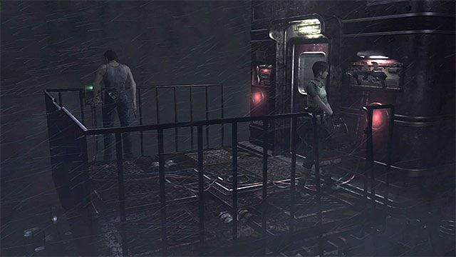 Podejdź Rebeccą do wyrzutni haków po tym jak Billy pociągnie za dźwignię - Dalsza eksploracja pociągu | Pociąg Ecliptic Express | Resident Evil Zero HD - Resident Evil Zero HD - poradnik do gry