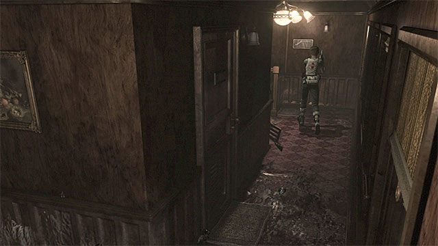 Po wyjściu z pomieszczenia szybko pobiegnij do schodów - Dalsza eksploracja pociągu | Pociąg Ecliptic Express | Resident Evil Zero HD - Resident Evil Zero HD - poradnik do gry