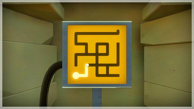 Punkt startowy znajduje się w dolnym, lewym rogu, a końcowy w górnym, prawym rogu łamigłówki. - Fort - Solucja The Witness - The Witness - poradnik do gry