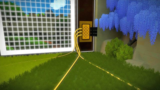 Po rozwiązaniu każdej łamigłówki połączony z panelem kabel zapali się na żółto - Fort - Solucja The Witness - The Witness - poradnik do gry