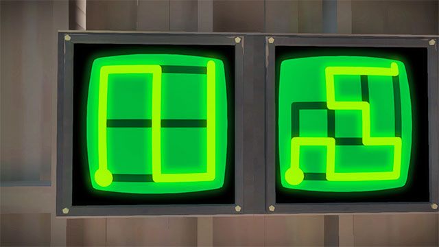 Panele w budynku, dwa pierwsze - Rozwiązania zagadek | Okolice fortu - The Witness - poradnik do gry